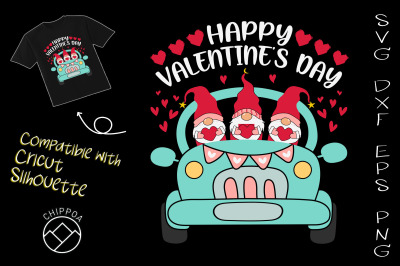 Gnomes on Truck Happy Valentine&amp;&23;039;s Day