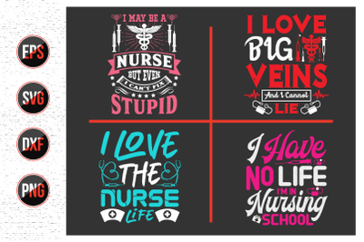 Nurses lettering svg design bundle.