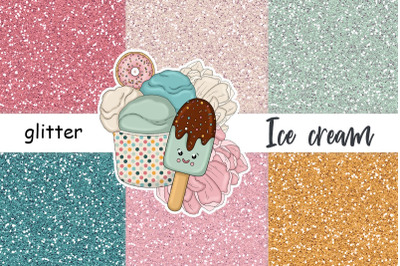 Ice Cream Glitter | Pink Sparkle Background