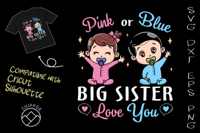 Pink or Blue Big Sister Loves You