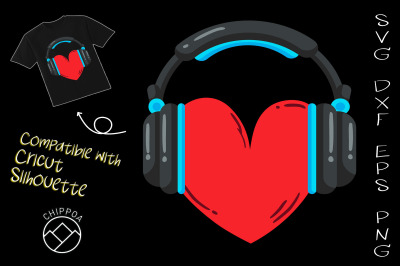 Valentines Day Heart Love Headphones