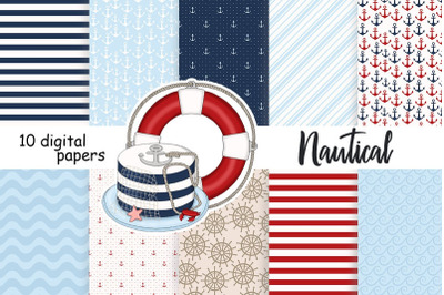 Nautical Digital Paper | Anchor Pattern