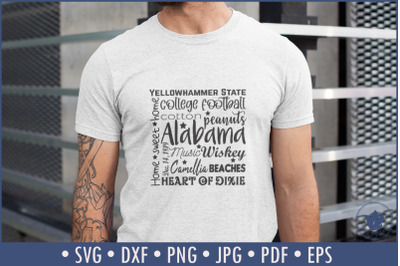 State of Alabama Cut File| Square Typography