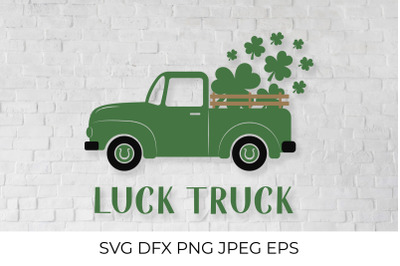 St. Patricks day retro truck delivers shamrocks