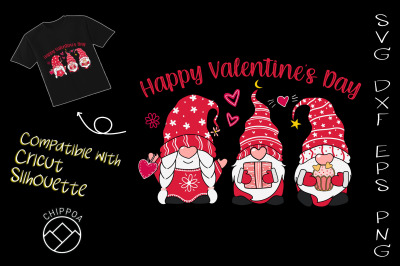 Gnomes Hearts Happy Valentines Day