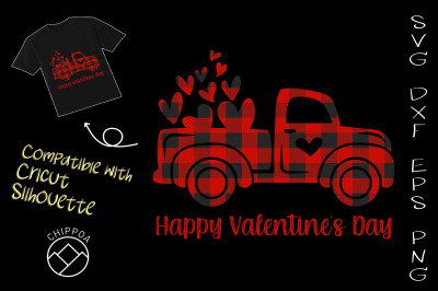 Valentines Buffalo Plaid Truck