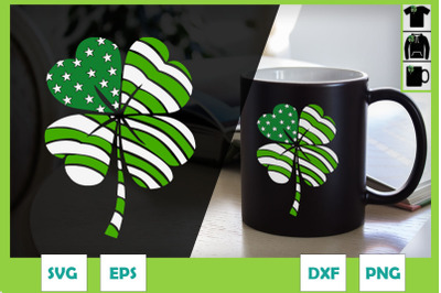 Clover Shamrock USA Flag st Patrick Day