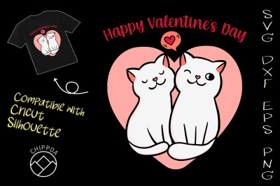 Cat Couple Love Valentines Day