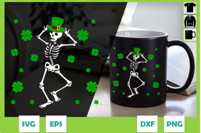 Happy St Patrick&#039;s Day With Skeleton