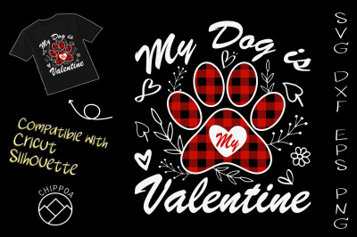 My Dog is My Valentine Pawprint