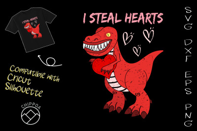 I Steal Hearts Dinosaur Valentine Day