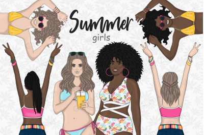 Summer Girl Clipart | Bikini Woman Illustration