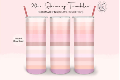 Pastel Stripes Color 20oz Tumbler Sublimation Wrap