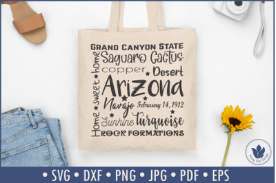 State of Arizona Cut File| Square Typography