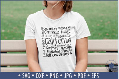 State of California Cut File| Square Typography