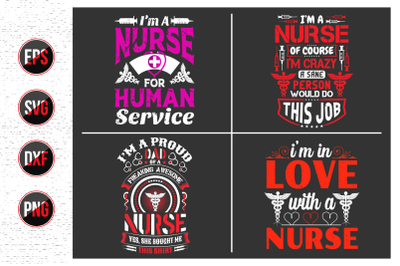 Nurses lettering svg design bundle.