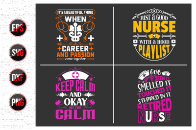 Nurses lettering svg design bundle.