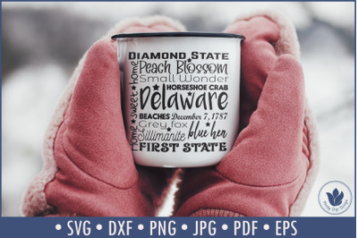 State of Delaware Cut File| Square Typography