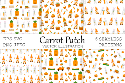 Carrot Patch pattern. Bunny pattern. Gnomes Carrot pattern