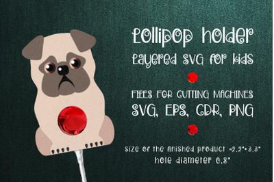 Pug Dog Lollipop Holder Template