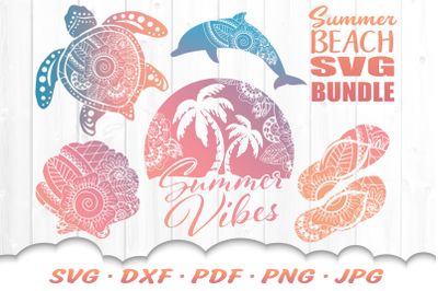 Mandala Turtle SVG Bundle Beach Summer Vibes SVG Files For Cricut