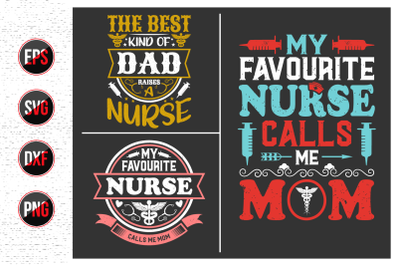 Nurses lettering svg design bundle.