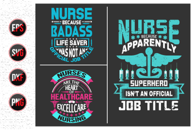 Nurse Lettering Quotes Design bundle.