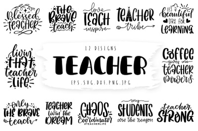 Teacher SVG Bundle Teacher Gift Quote