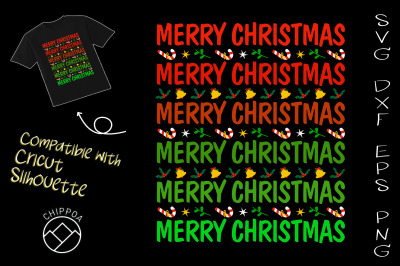 Merry Christmas Gradient Color