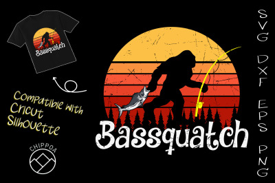 Bassquatch&21; Funny Bigfoot Fishing