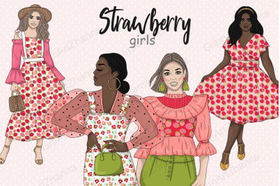 Strawberry Girls Clipart