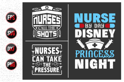 Nurse Lettering Quotes Design bundle.