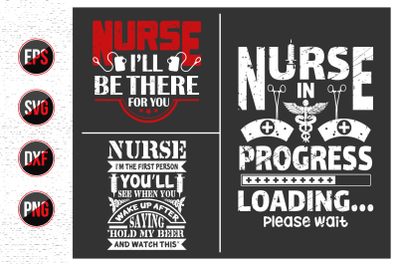 Nurse Lettering Quotes Design bundle.