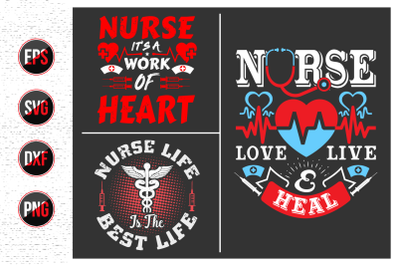 Nurses lettering svg design bundle.