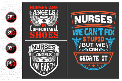 Nurses lettering svg design bundle.