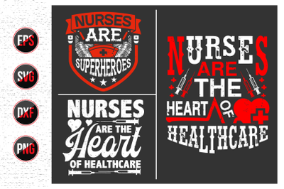 Nurses lettering svg design bundle.