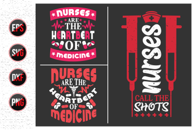 Nurse lettering svg design bundle.