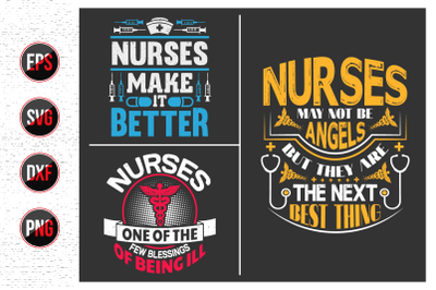 Nurse Lettering Quotes Design bundle.