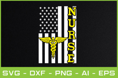 usa flag with nurse