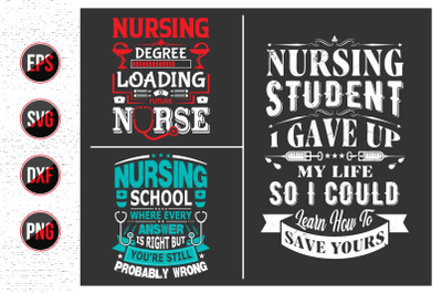 Nurses lettering svg design bundle.