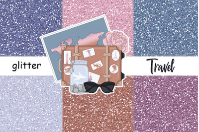 Travel Glitter Paper | Blue Glitter Background