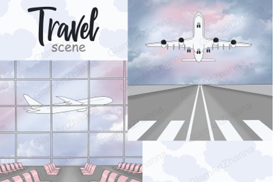 Travel Clipart | Airport Background