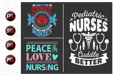 Nurses lettering svg design bundle.