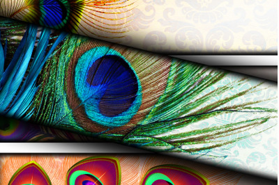 Digital Collage Sheet - Peacock Feather