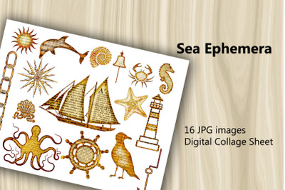 Digital Scrapbooking Kit - Sea Ephemera