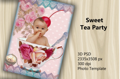 3D PSD Photo Template - Sweet Tea Party