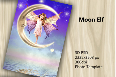 3D PSD Photo Template - Moon Elf