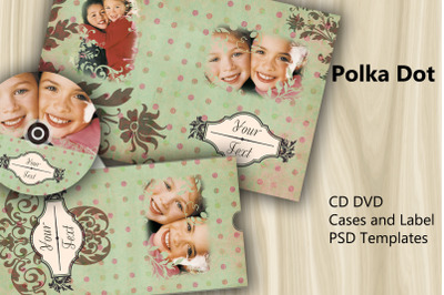 PSD Templates CD DVD Cases and Label - Polka Dot