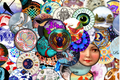 Digital Collage Sheet - Bestseller of Circles