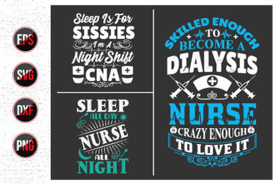 Nurse Lettering Quotes Design bundle.